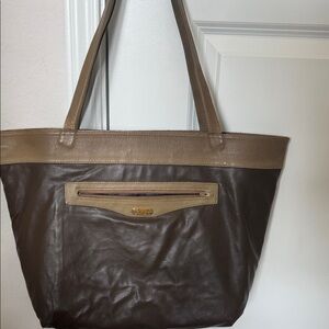 FENDI Two-Tone Brown Tote Bag with COA